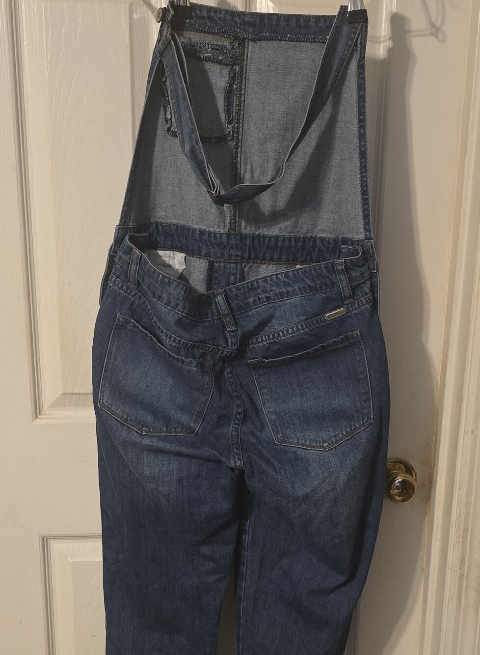 KanCan Jada High Rise Denim Overalls Medium NWT Racerback Dark Wash KC5180D - Picture 3 of 6